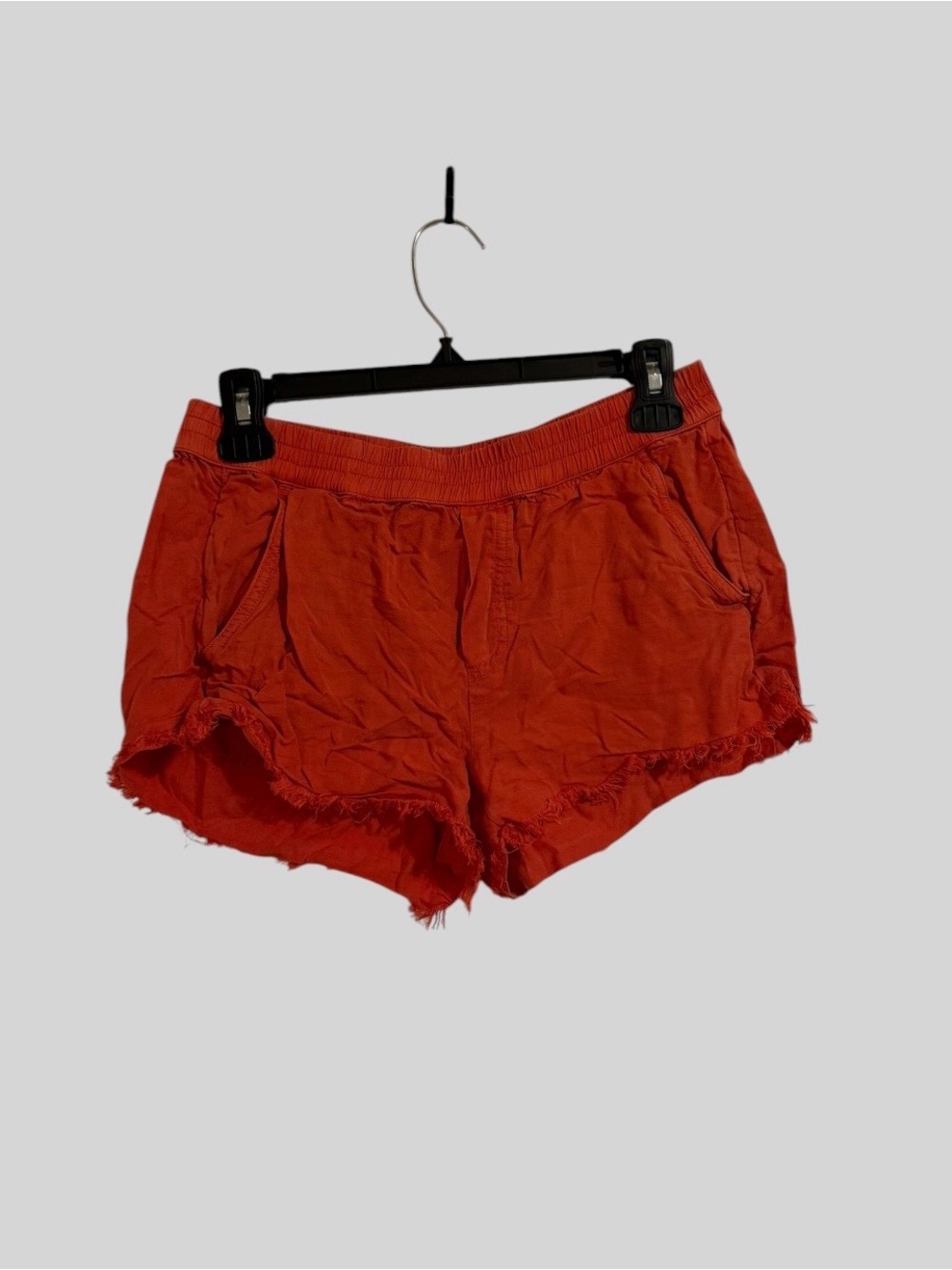 aerie Rust Red Frayed Hem Athletic Shorts